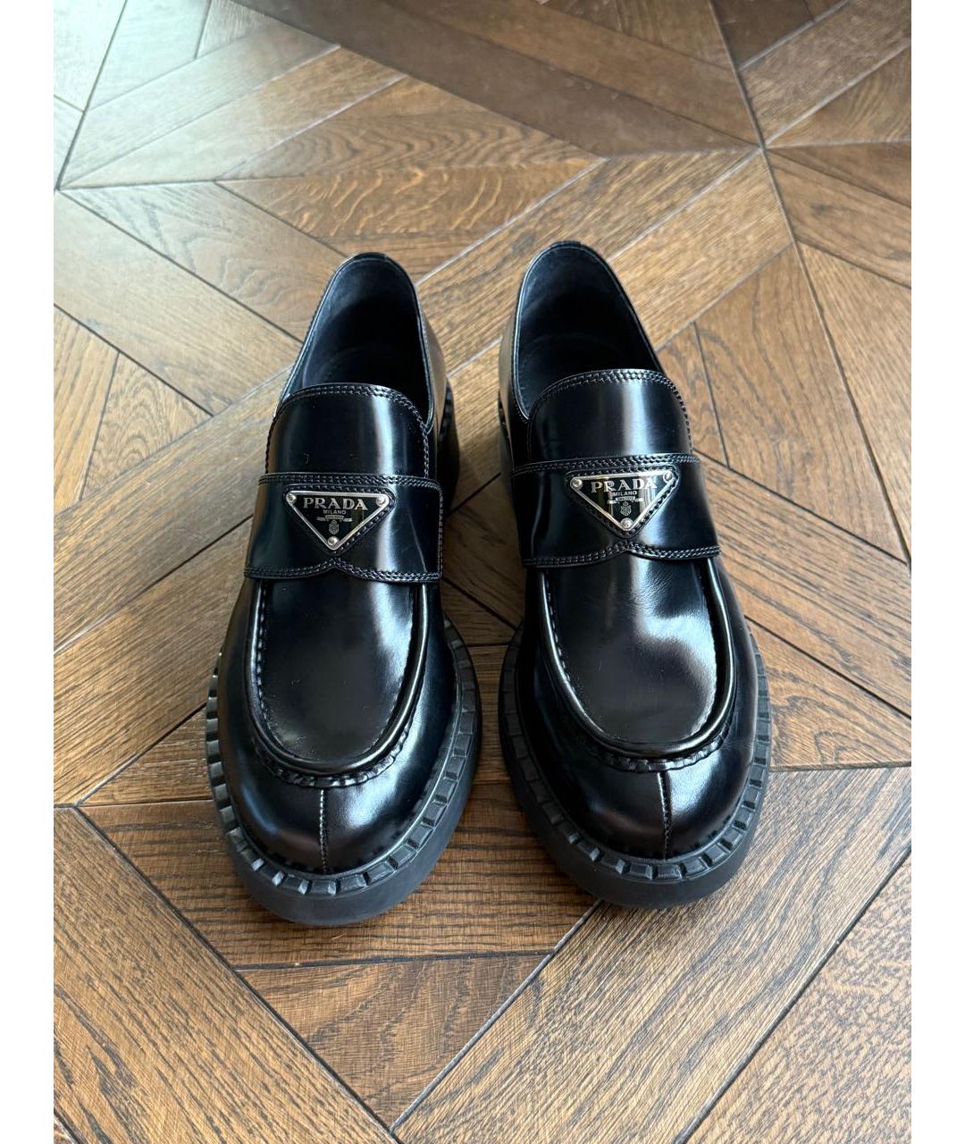 PRADA Черные кожаные лоферы, фото 2