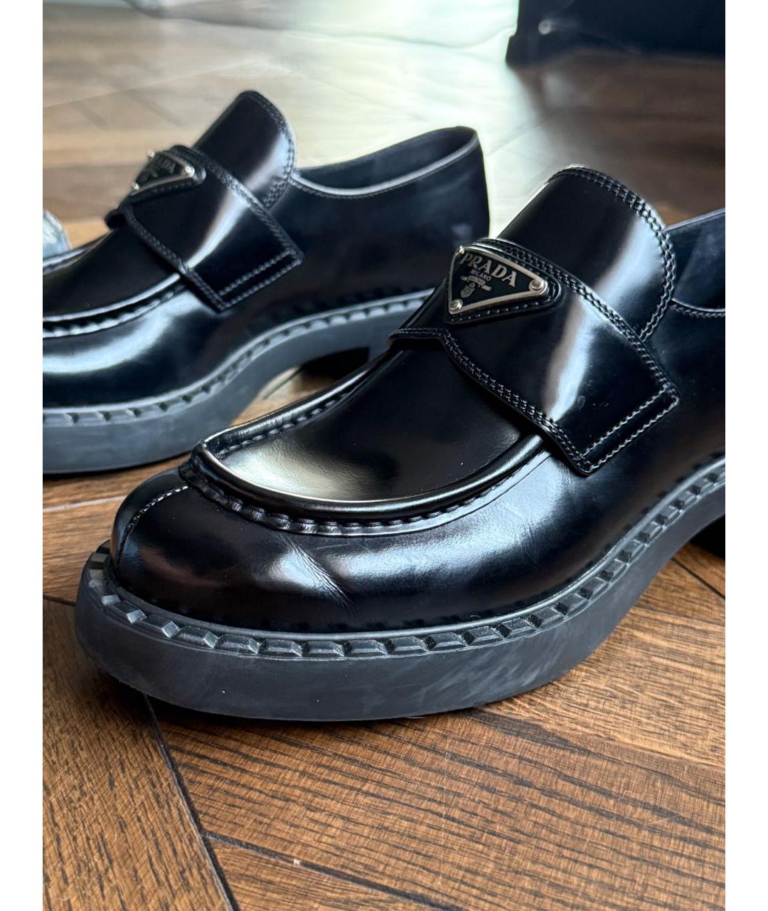 PRADA Черные кожаные лоферы, фото 5