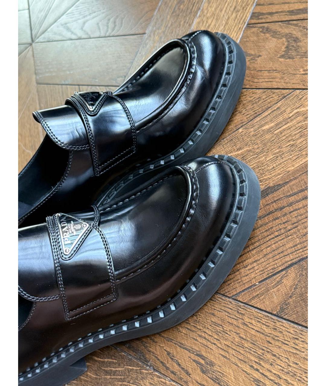 PRADA Черные кожаные лоферы, фото 6