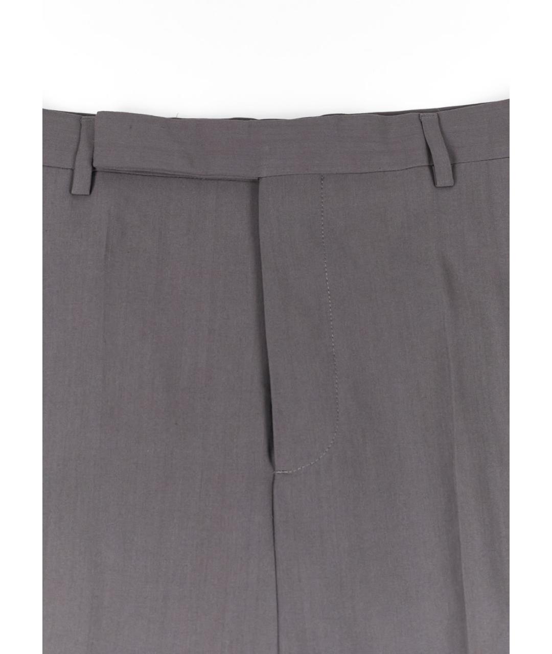 RICK OWENS Серые вискозные прямые брюки, фото 4