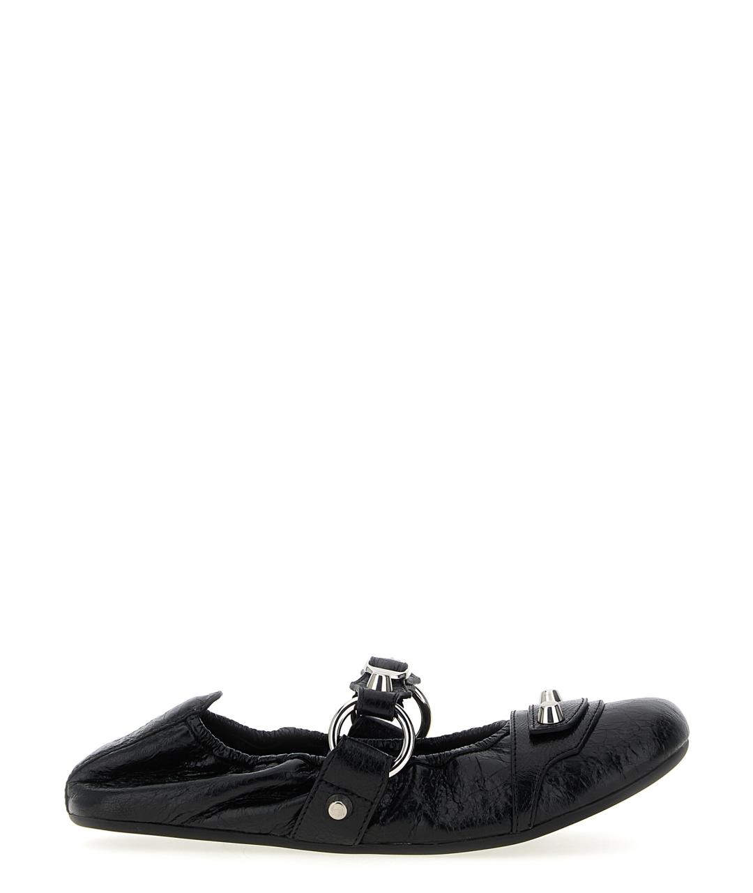 BALENCIAGA Черные кожаные балетки, фото 1