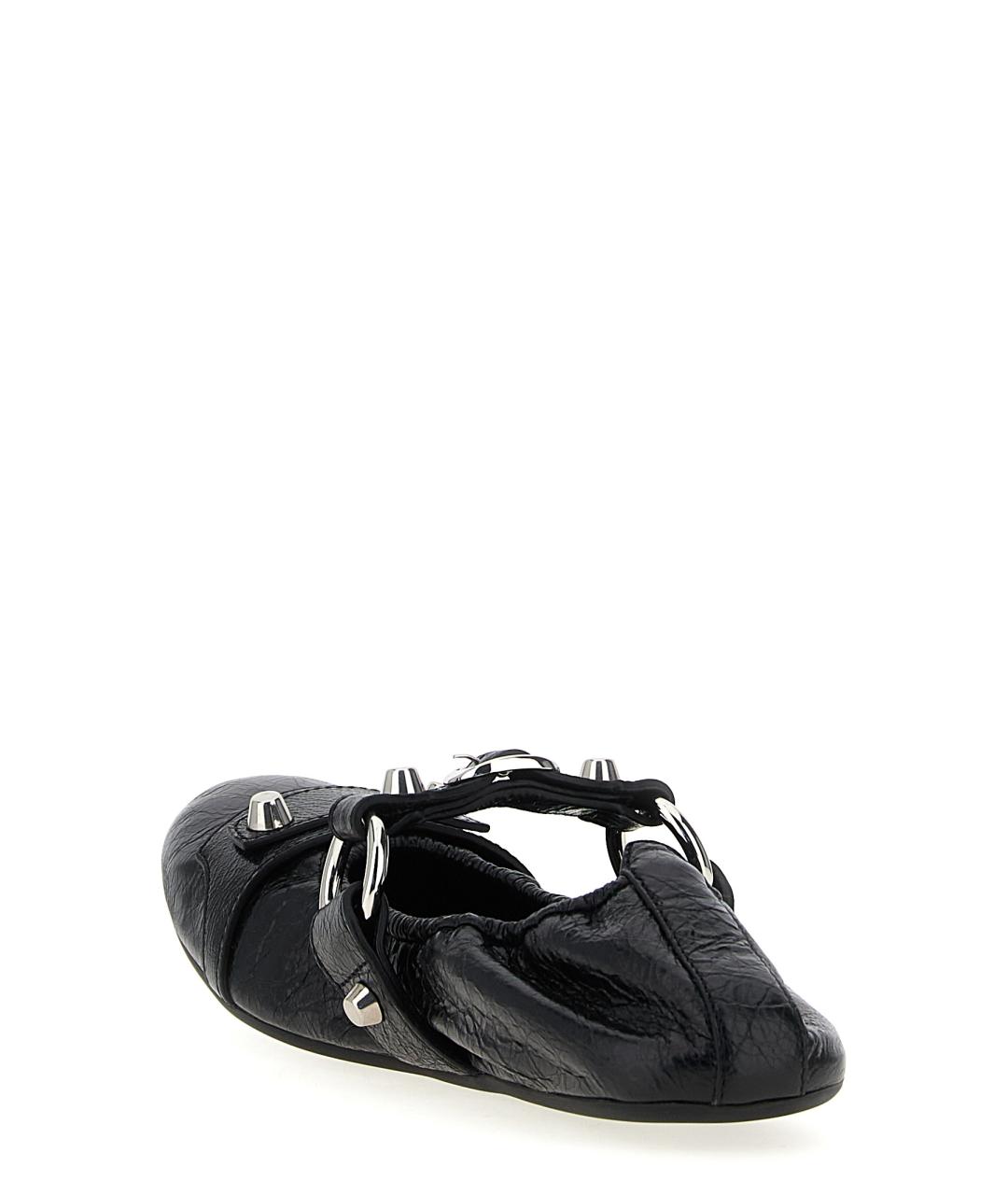 BALENCIAGA Черные кожаные балетки, фото 3