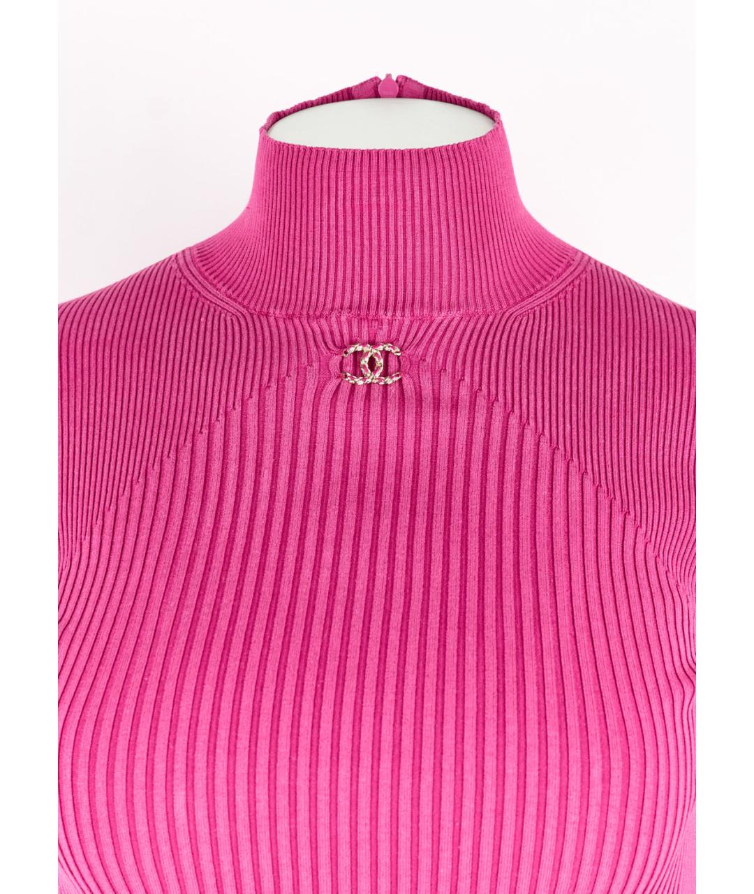 CHANEL Розовая шелковая водолазка, фото 4