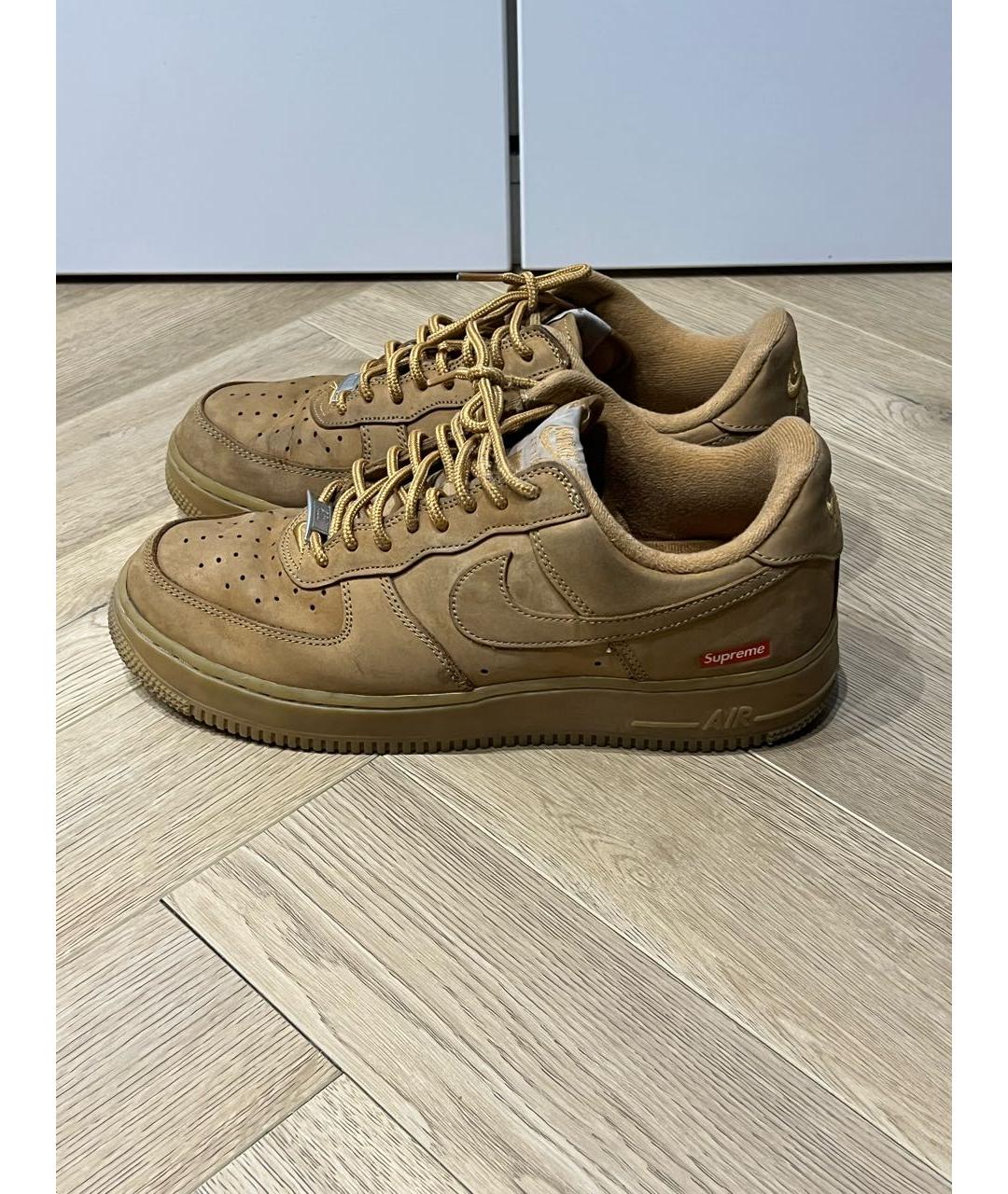 NIKE Коричневые замшевые низкие кроссовки / кеды, фото 5