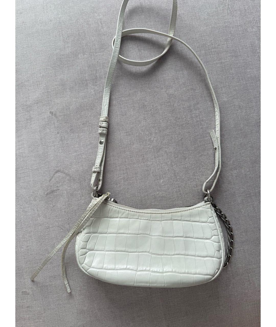 BALENCIAGA Белая кожаная сумка через плечо, фото 3