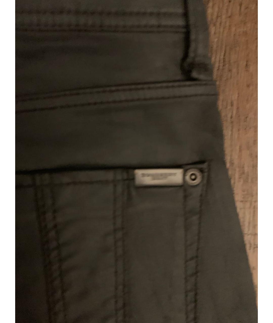 BURBERRY Антрацитовые хлопко-сиацелловые джинсы слим, фото 4