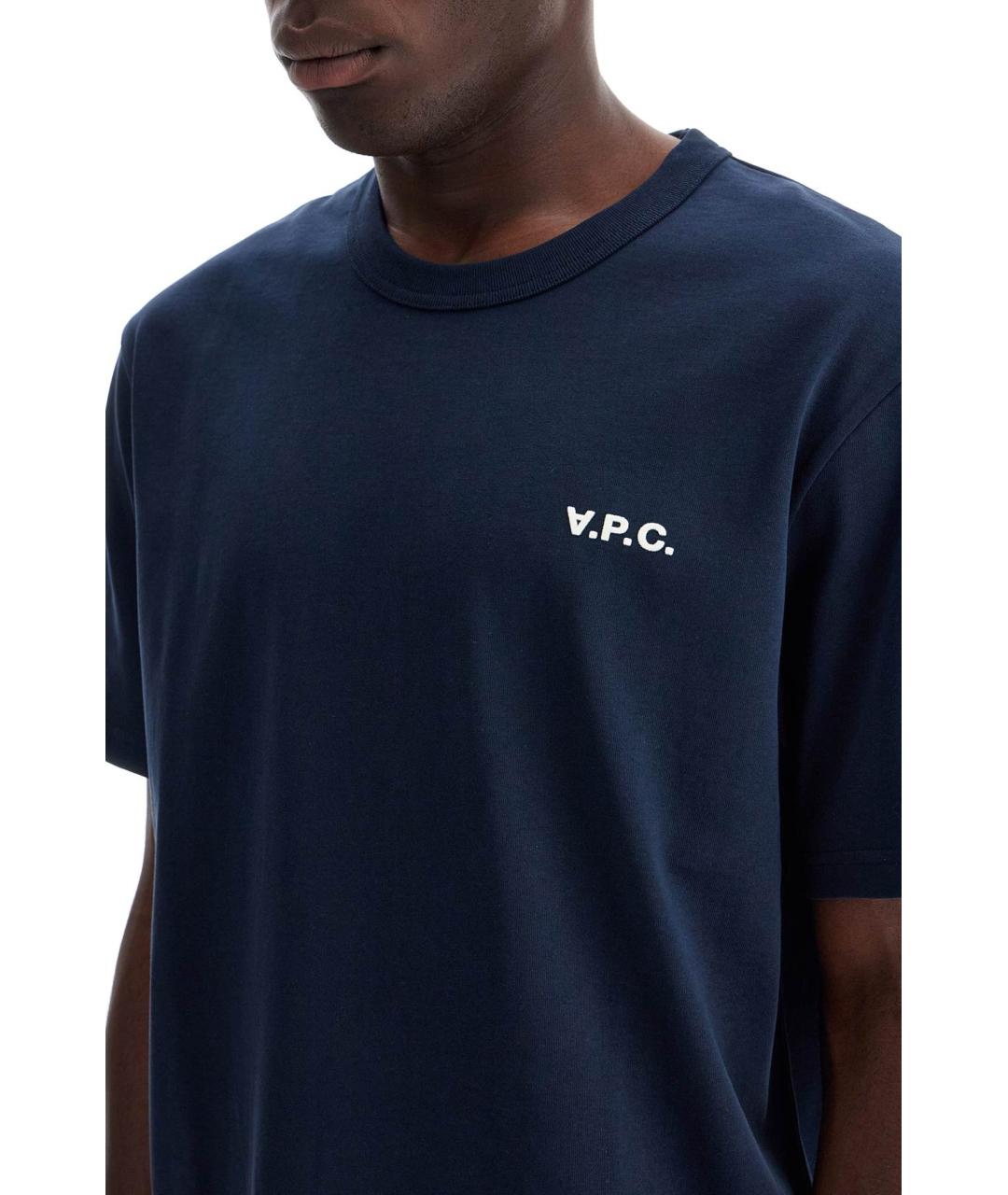 A.P.C. Синяя хлопковая футболка, фото 4