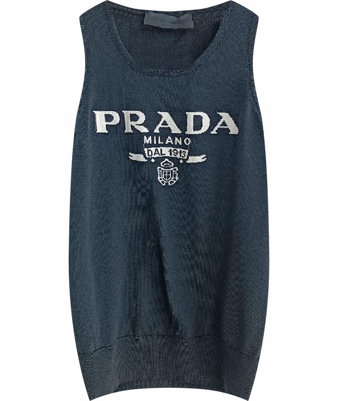 PRADA Черная вискозная майка, фото 1