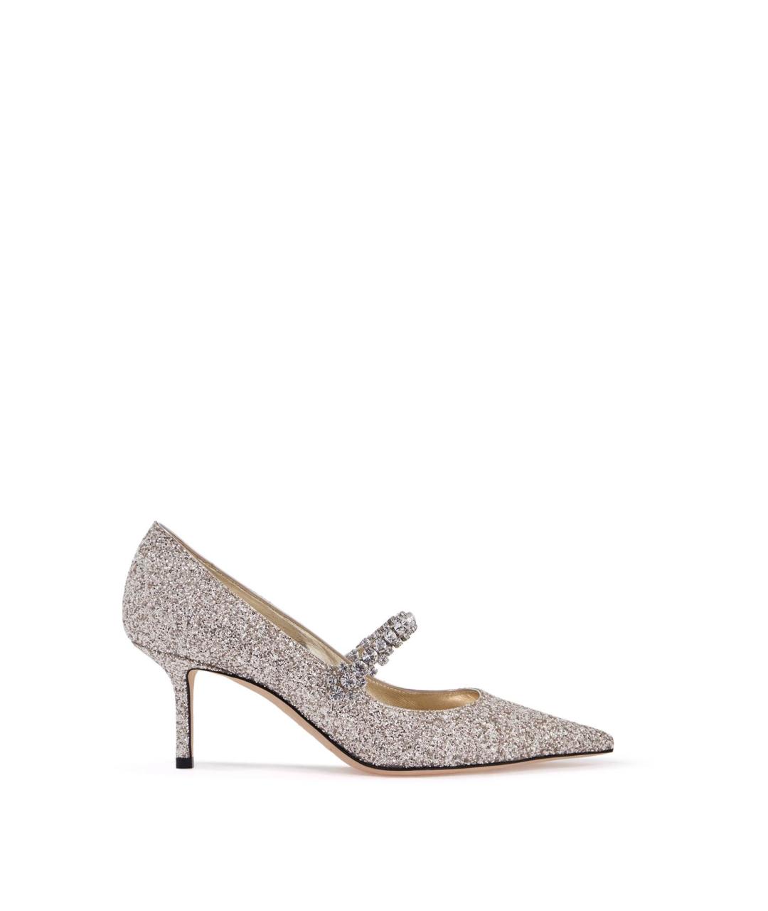 JIMMY CHOO Серебряные синтетические туфли, фото 1