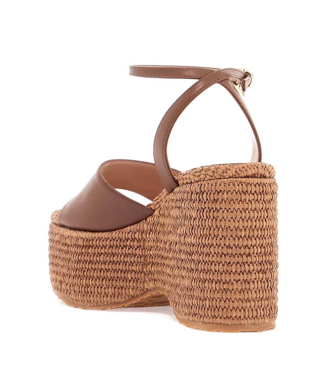 GIANVITO ROSSI Коричневые кожаные босоножки, фото 3