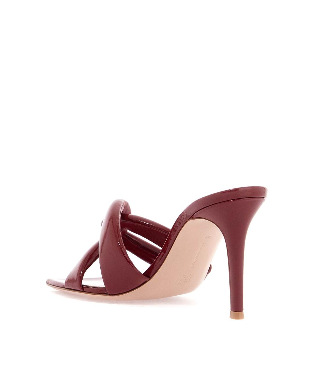 GIANVITO ROSSI Бордовые мюли из лакированной кожи, фото 3
