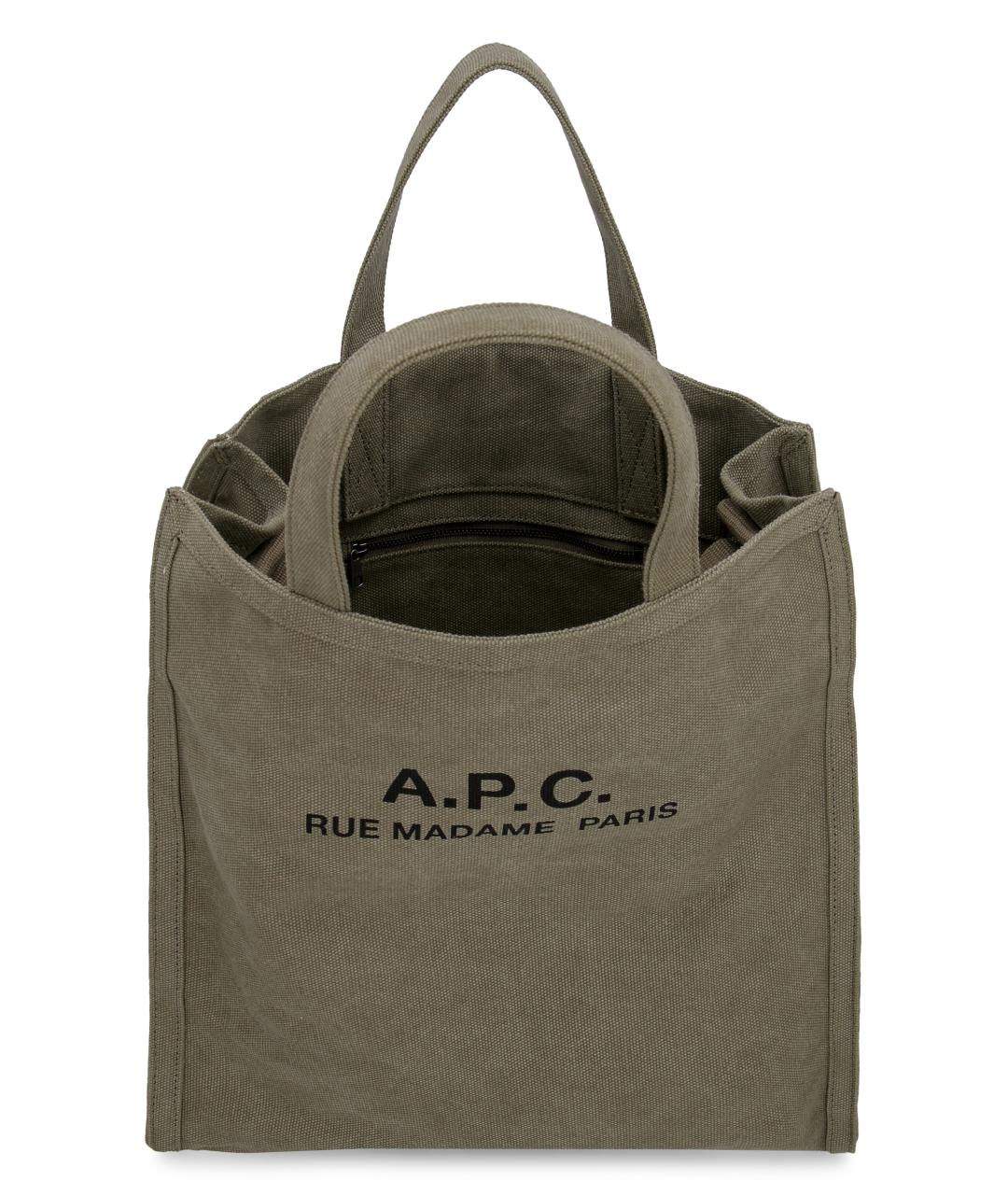 A.P.C. Хаки сумка тоут, фото 4