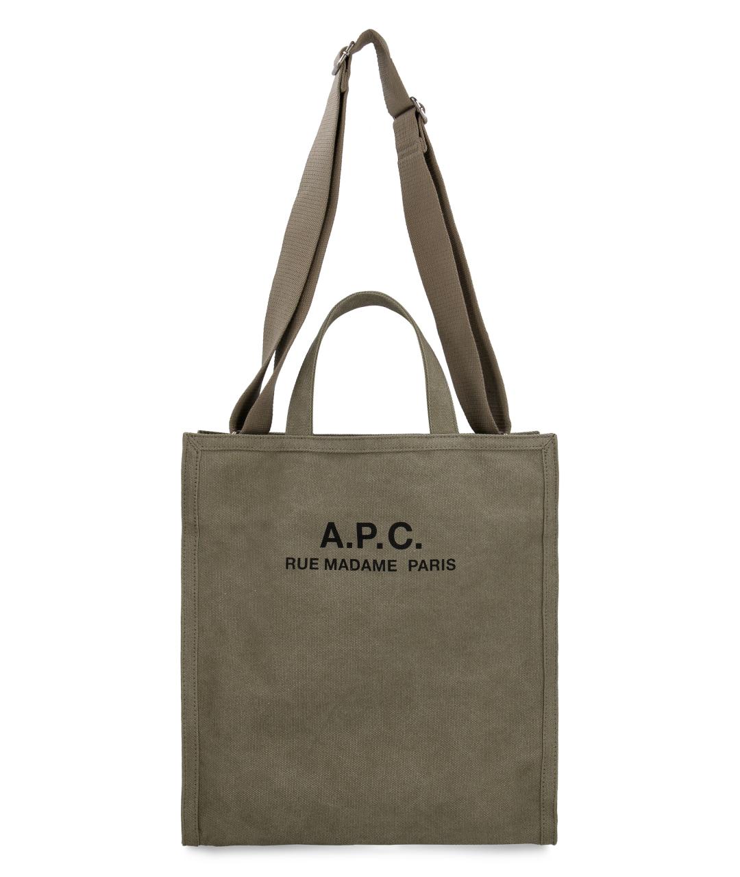 A.P.C. Хаки сумка тоут, фото 3