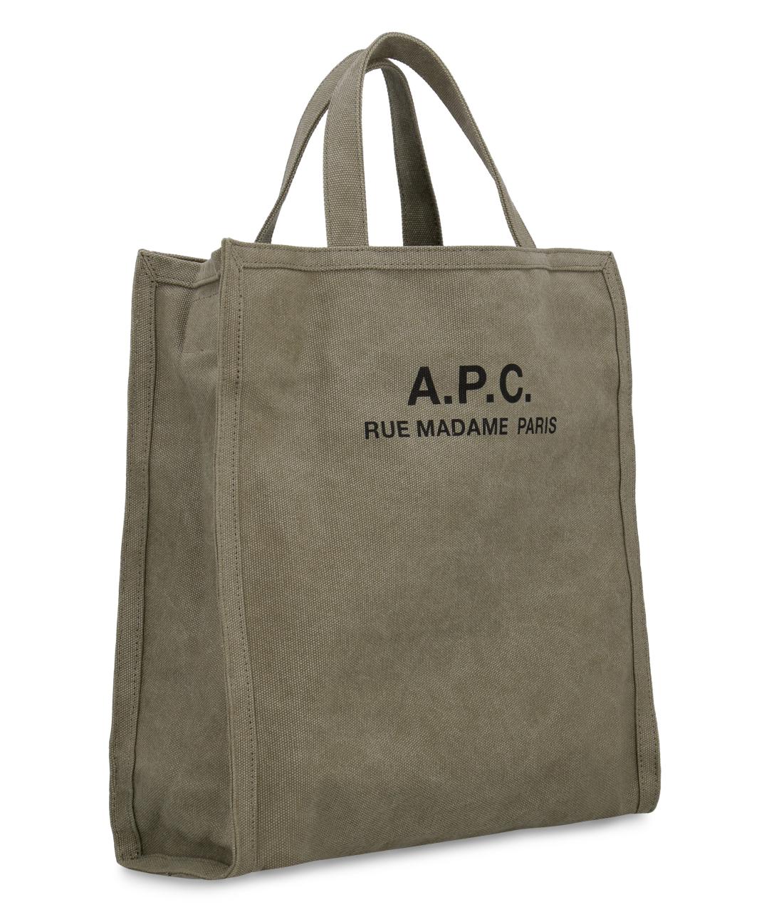 A.P.C. Хаки сумка тоут, фото 2
