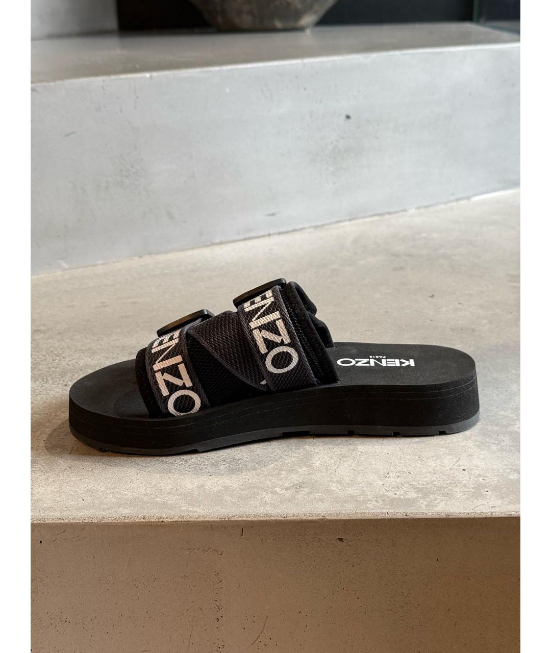 KENZO Черные шлепанцы, фото 4