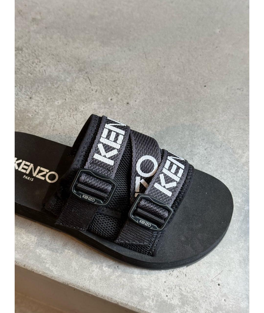 KENZO Черные шлепанцы, фото 3
