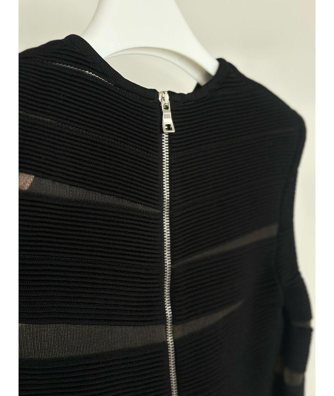 BALMAIN Черное вискозное коктейльное платье, фото 3