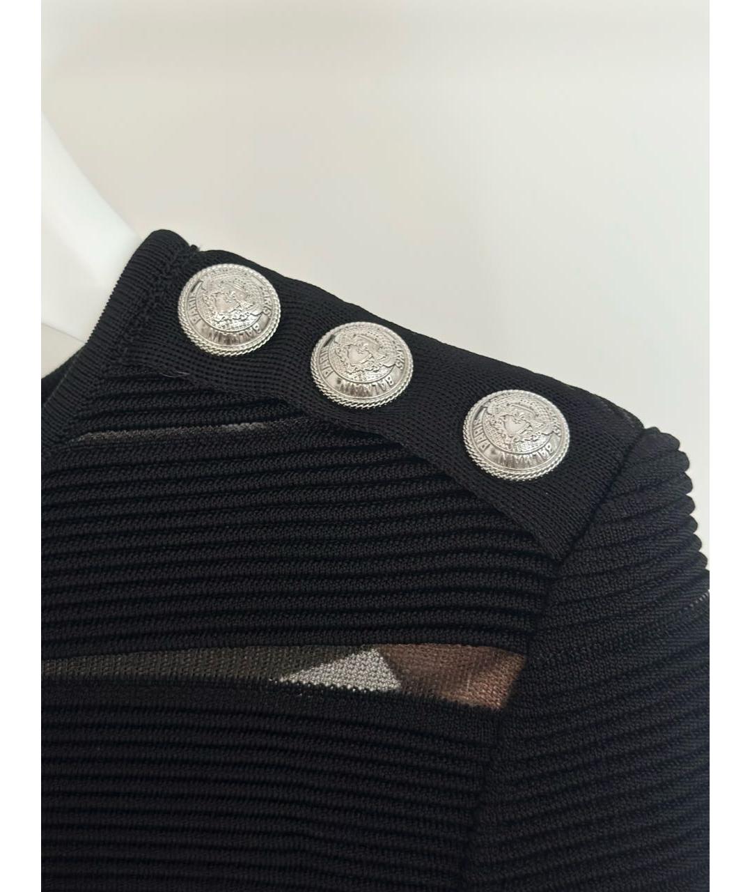 BALMAIN Черное вискозное коктейльное платье, фото 4