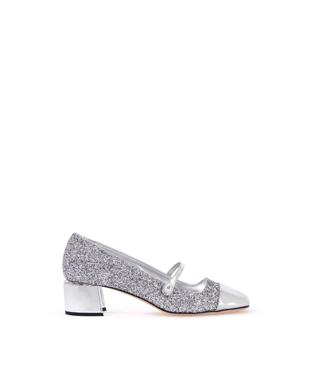 JIMMY CHOO Серебряные кожаные туфли, фото 1