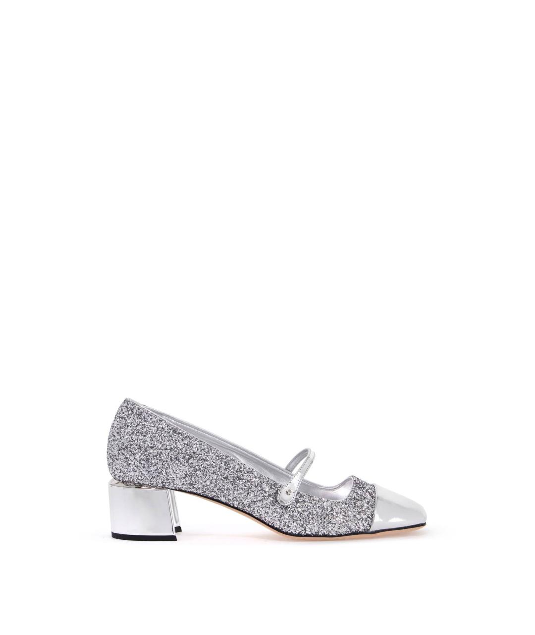 JIMMY CHOO Серебряные кожаные туфли, фото 2