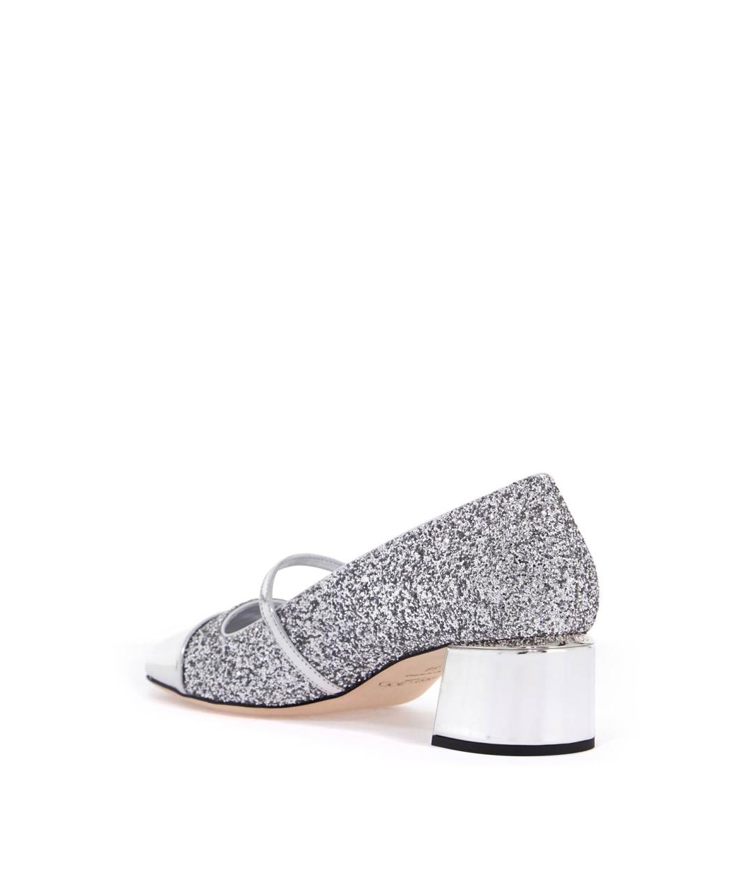 JIMMY CHOO Серебряные кожаные туфли, фото 4