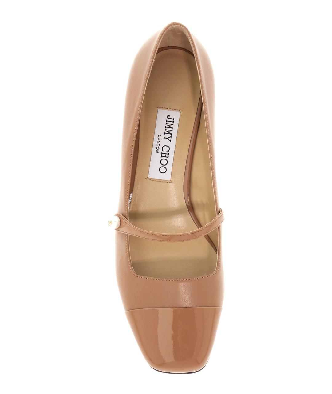 JIMMY CHOO Бежевые кожаные туфли, фото 3