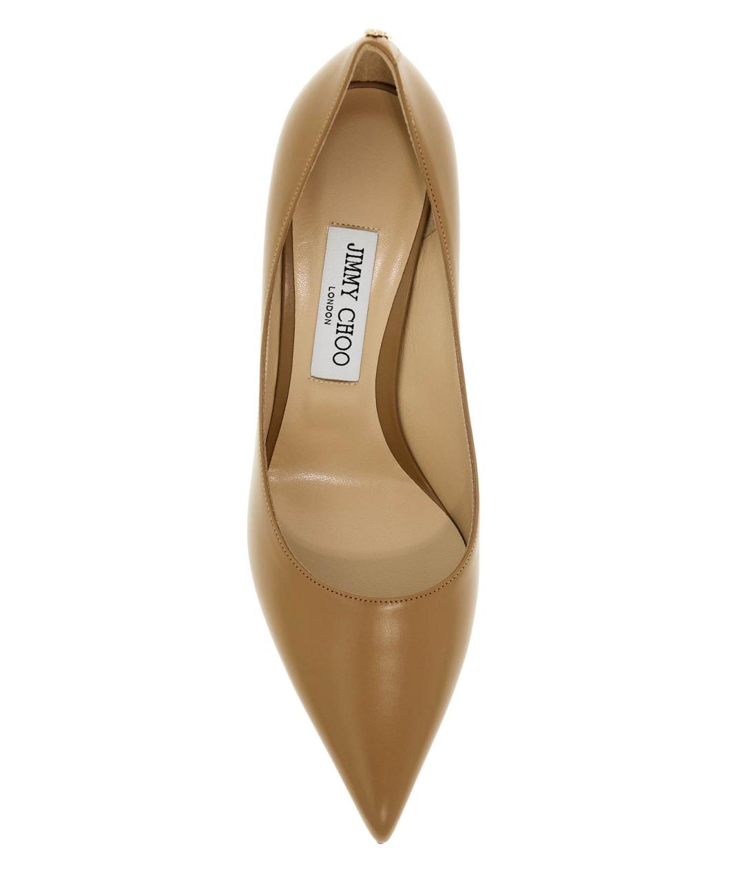 JIMMY CHOO Бежевые кожаные туфли, фото 3