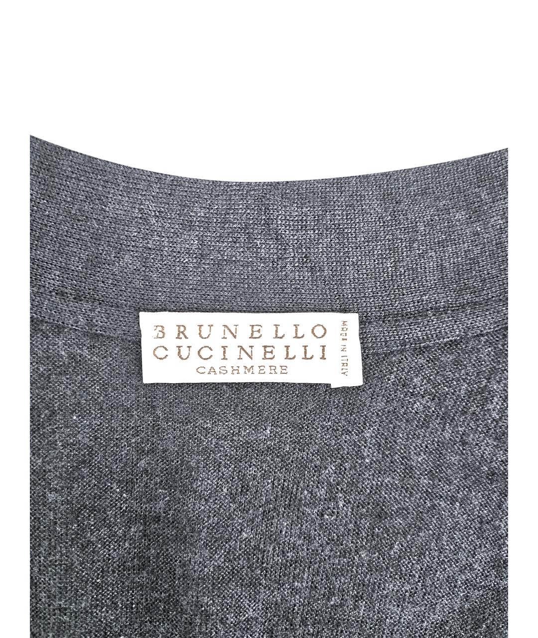 BRUNELLO CUCINELLI Синий кашемировый кардиган, фото 10