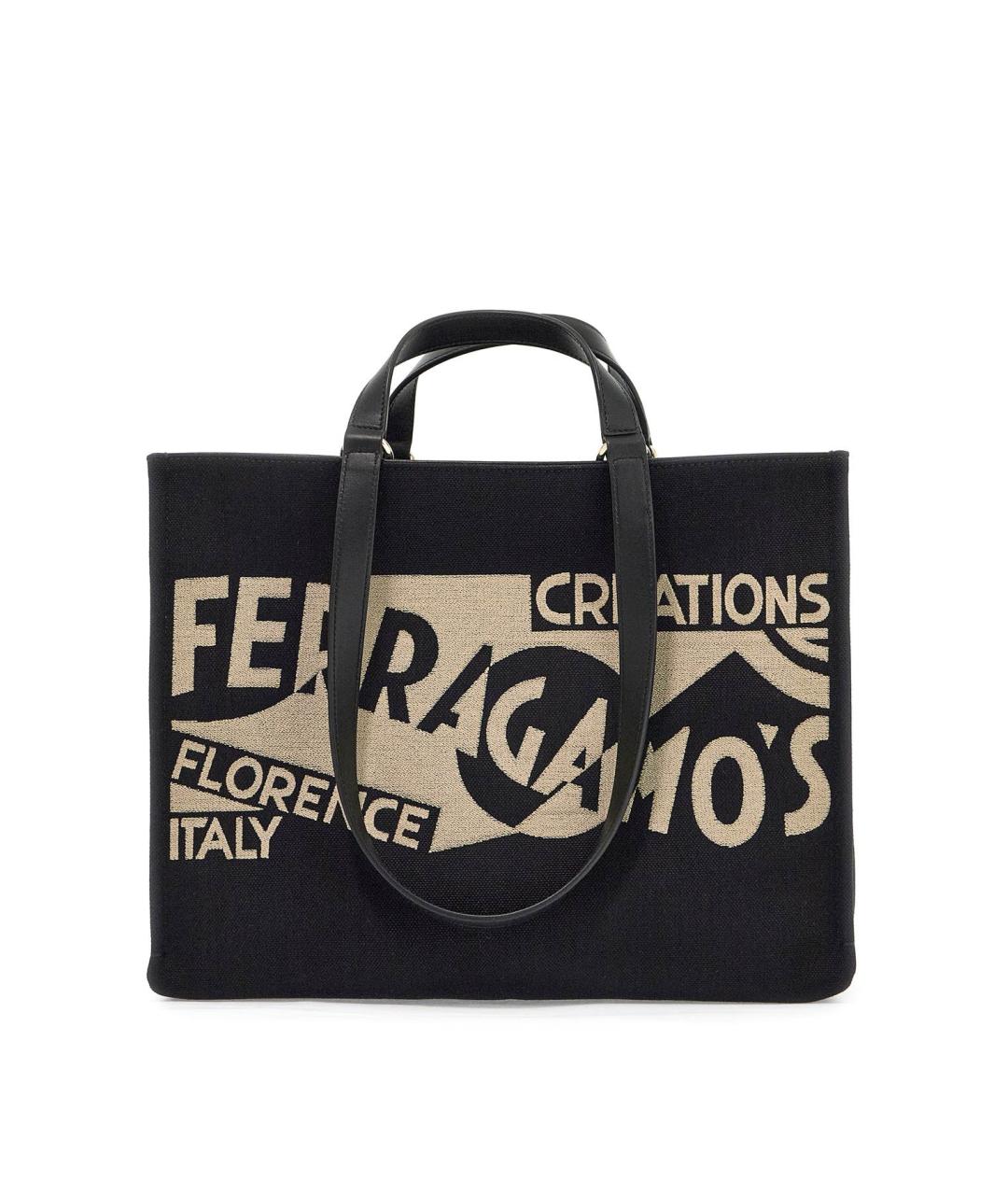 FERRAGAMO Черная сумка тоут, фото 1