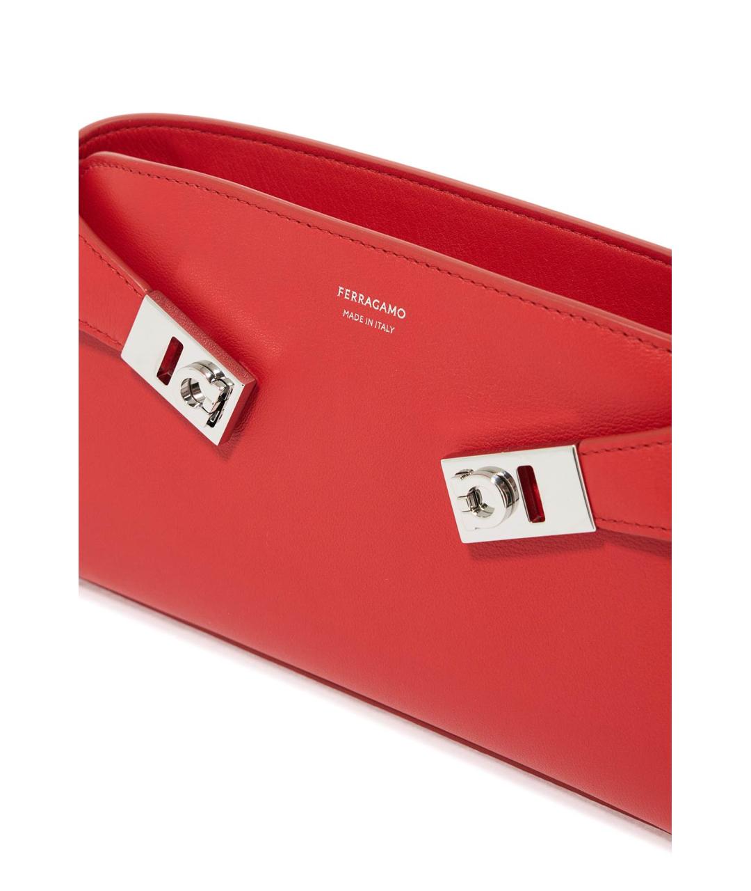 FERRAGAMO Красная кожаная сумка через плечо, фото 3