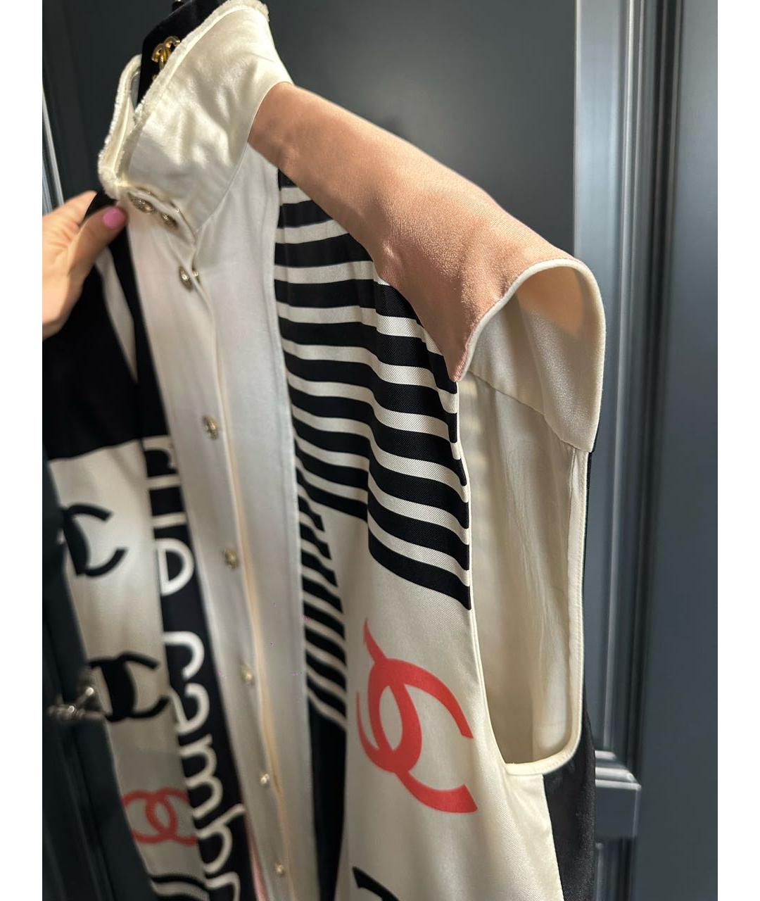 CHANEL Бежевое шелковое повседневное платье, фото 4