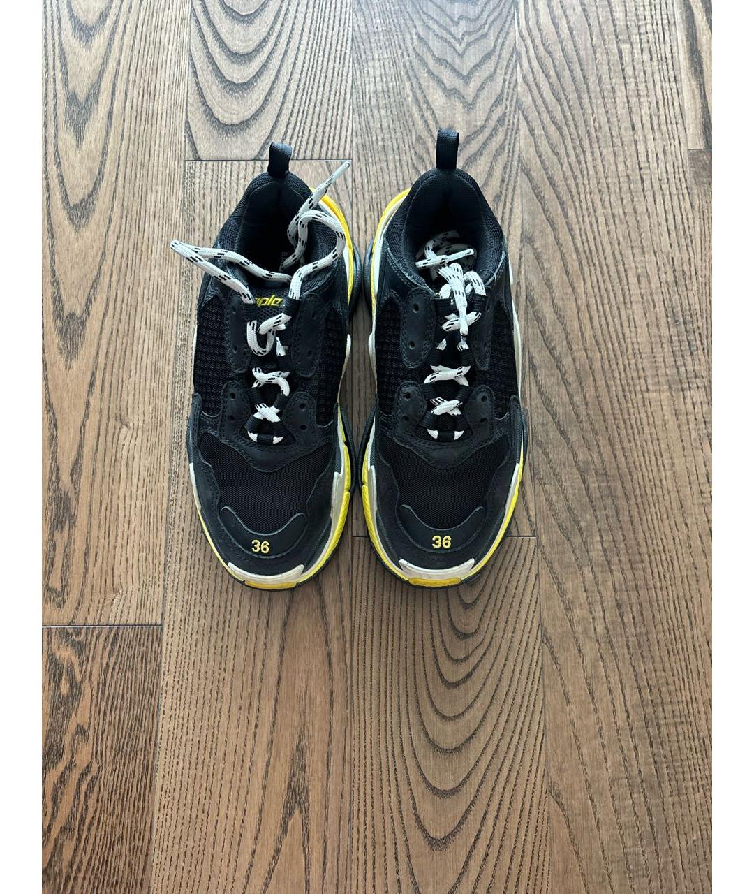 BALENCIAGA Черные кожаные кеды, фото 3