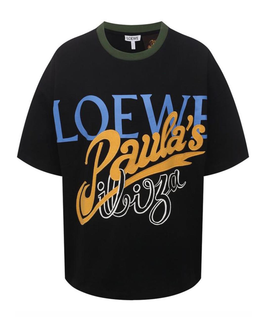LOEWE Черная хлопковая футболка, фото 1