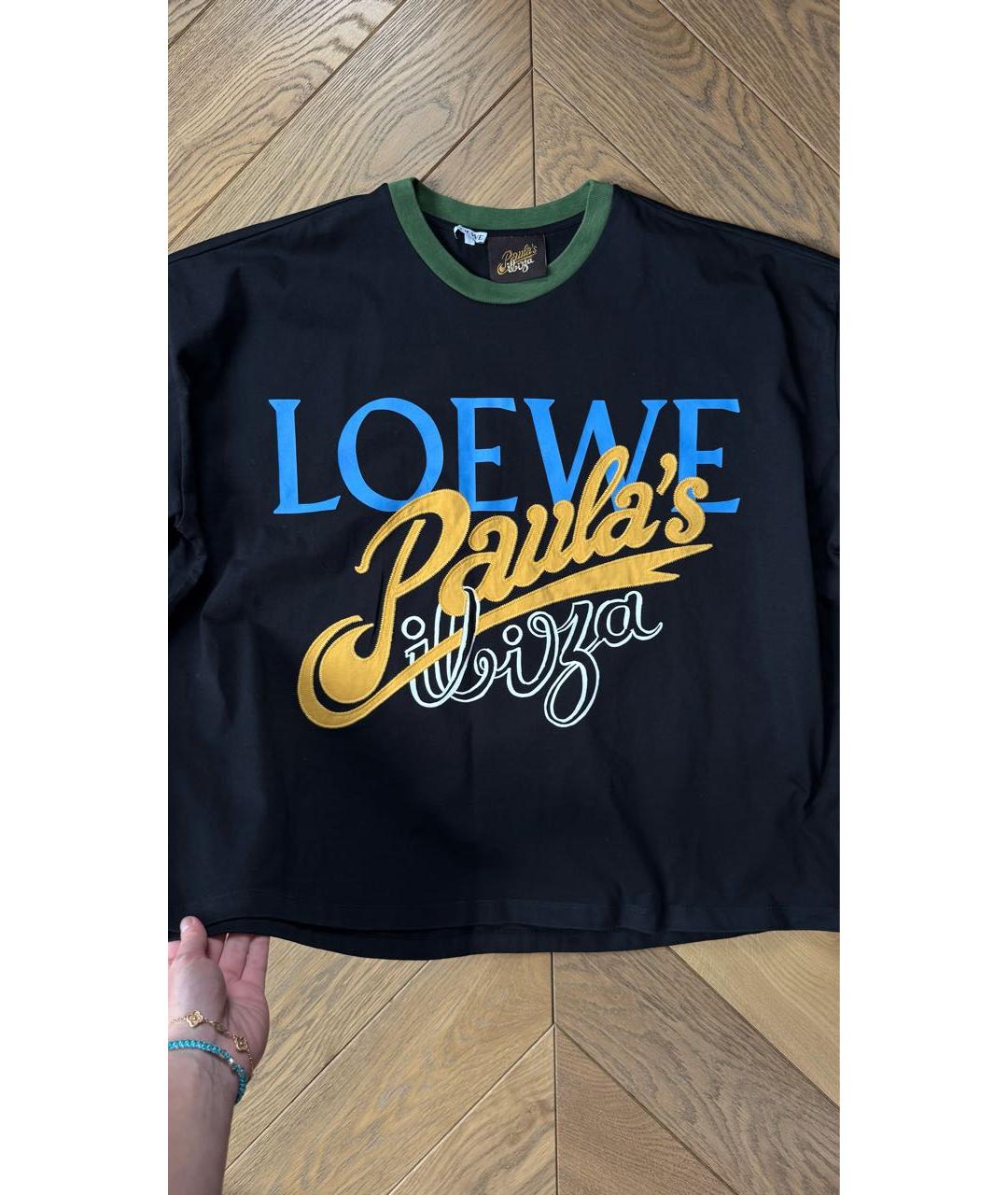 LOEWE Черная хлопковая футболка, фото 2