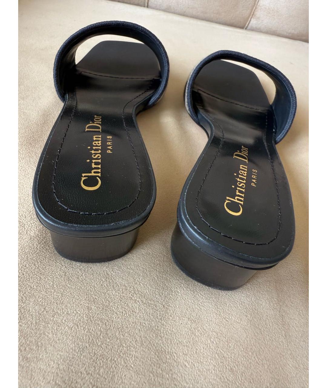 CHRISTIAN DIOR Темно-синие мюли, фото 4