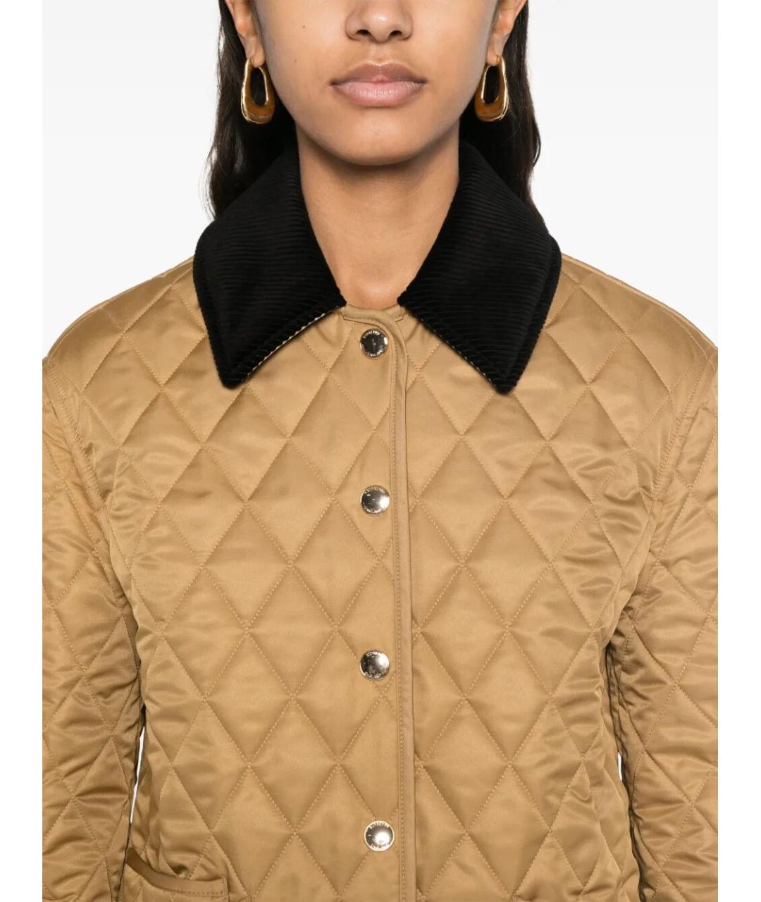 BURBERRY Бежевая полиэстеровая куртка, фото 4
