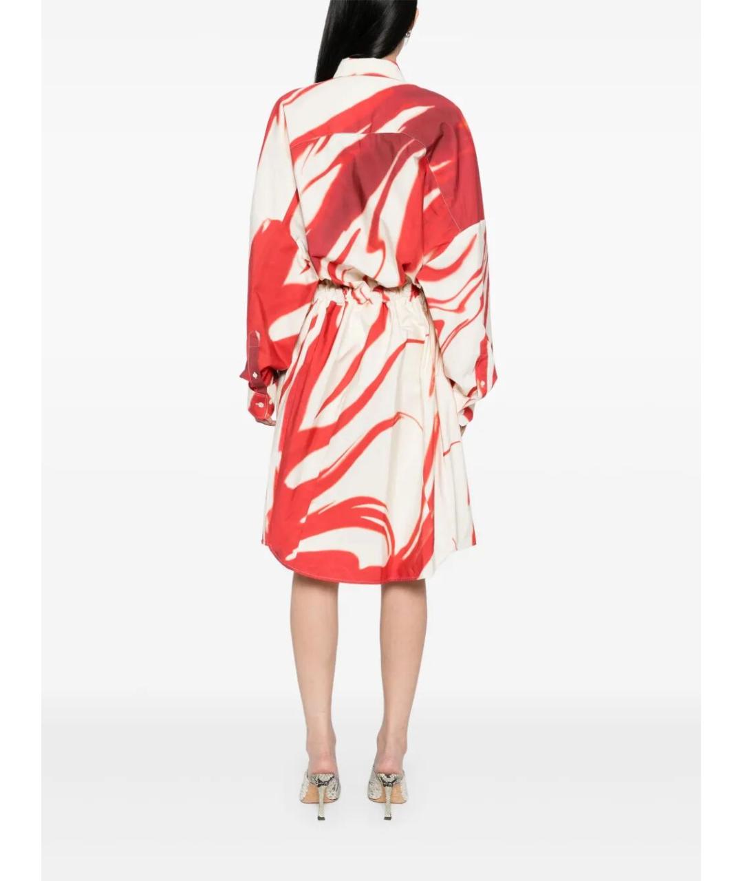 DRIES VAN NOTEN Красное хлопковое платье, фото 3