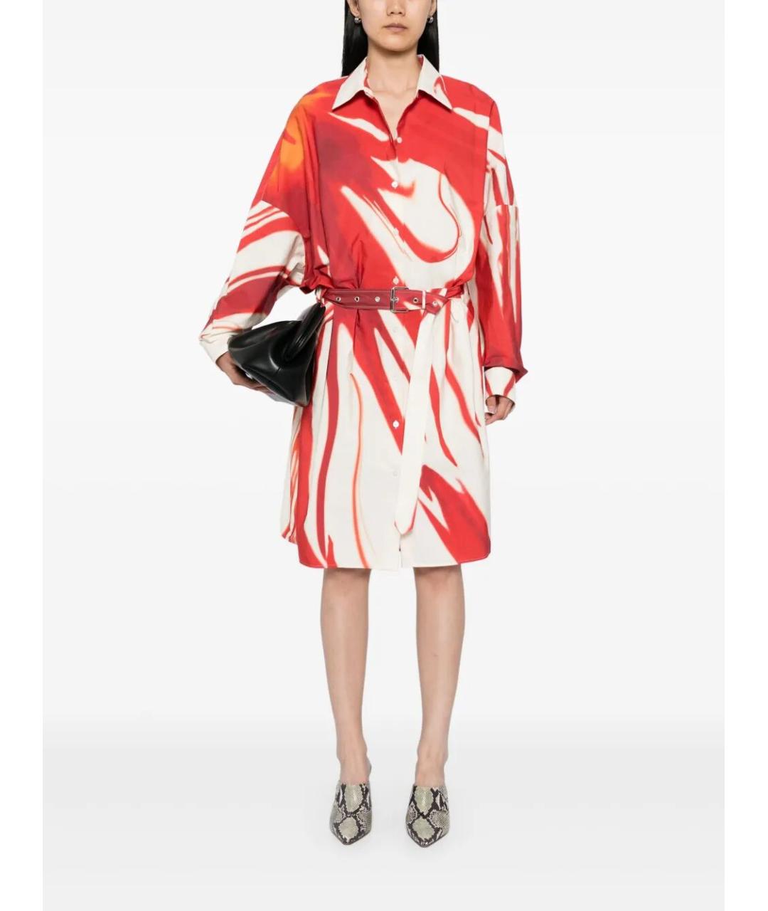 DRIES VAN NOTEN Красное хлопковое платье, фото 2