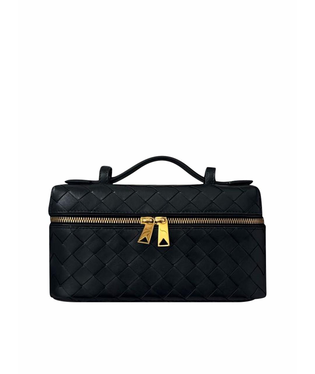 BOTTEGA VENETA Черная кожаная сумка через плечо, фото 1