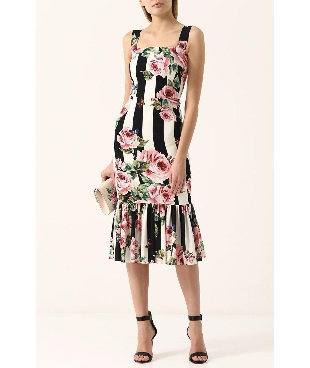 DOLCE&GABBANA Мульти шелковое повседневное платье, фото 5