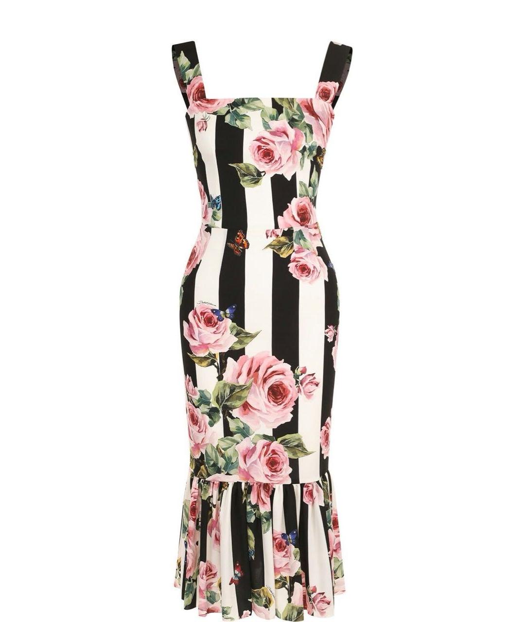 DOLCE&GABBANA Мульти шелковое повседневное платье, фото 4