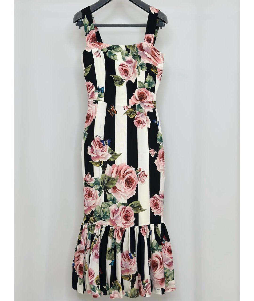 DOLCE&GABBANA Мульти шелковое повседневное платье, фото 7