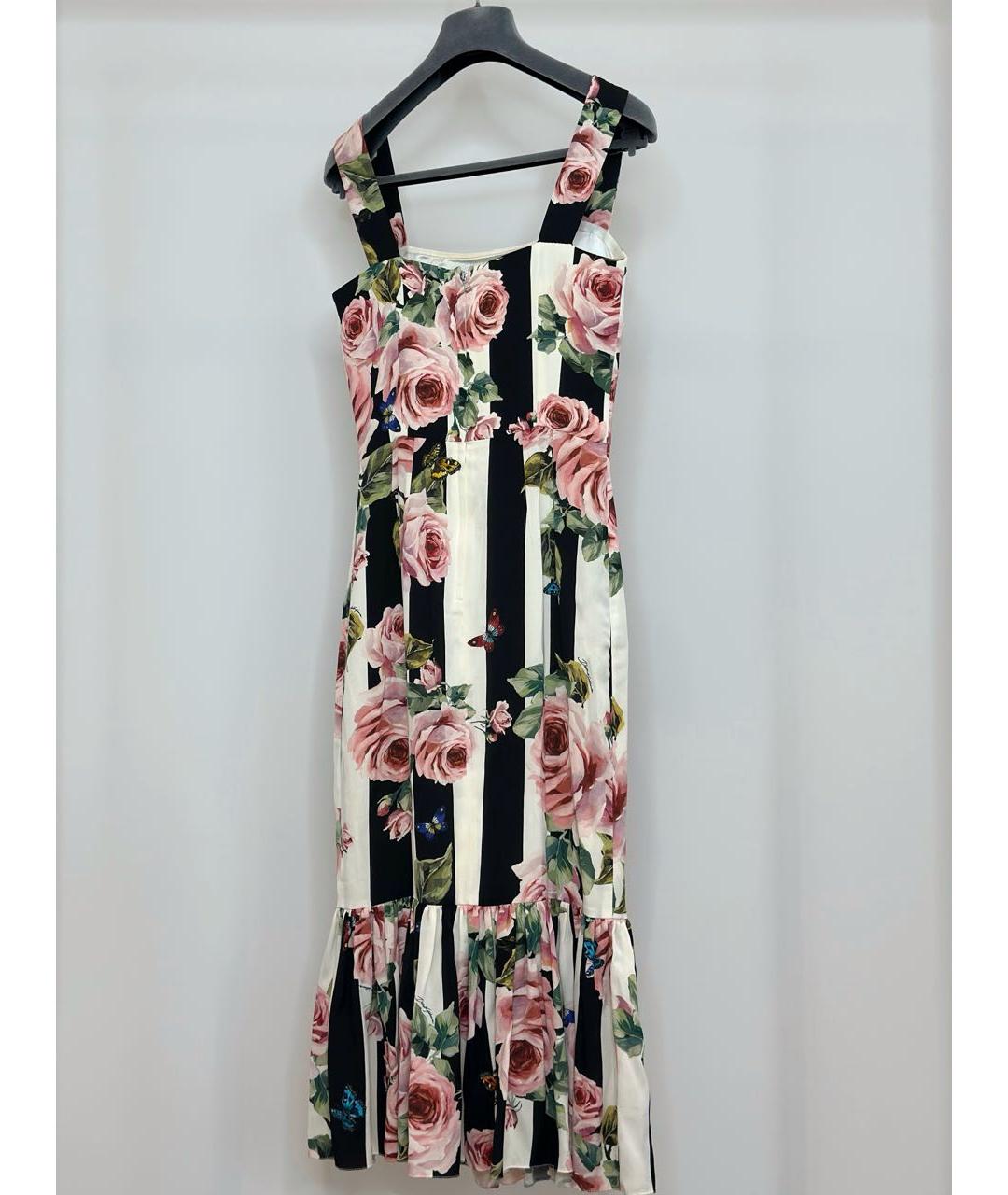 DOLCE&GABBANA Мульти шелковое повседневное платье, фото 2