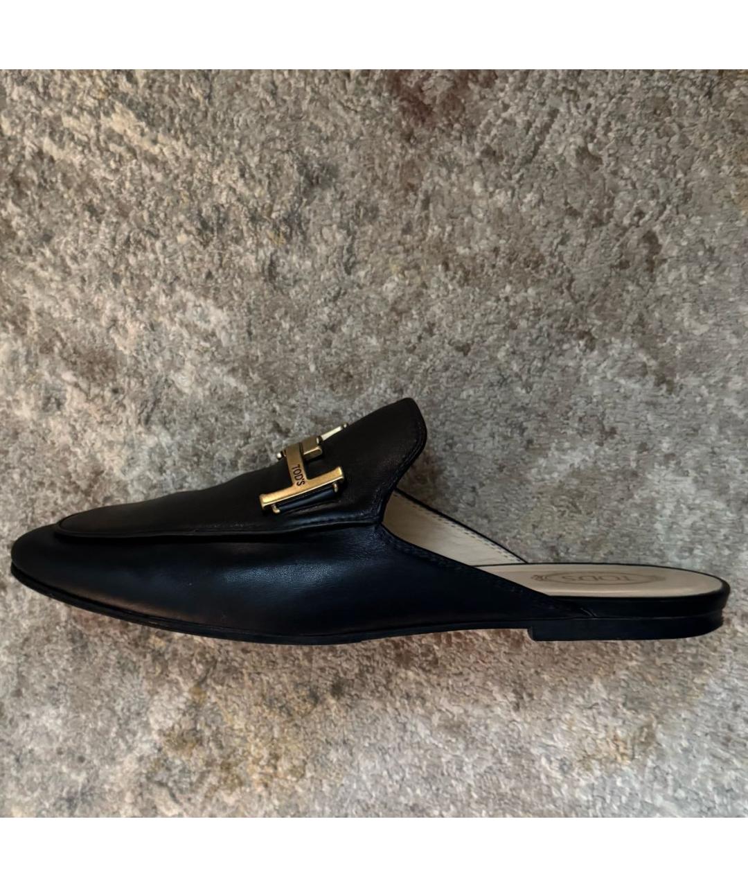 TOD'S Черные кожаные мюли, фото 8