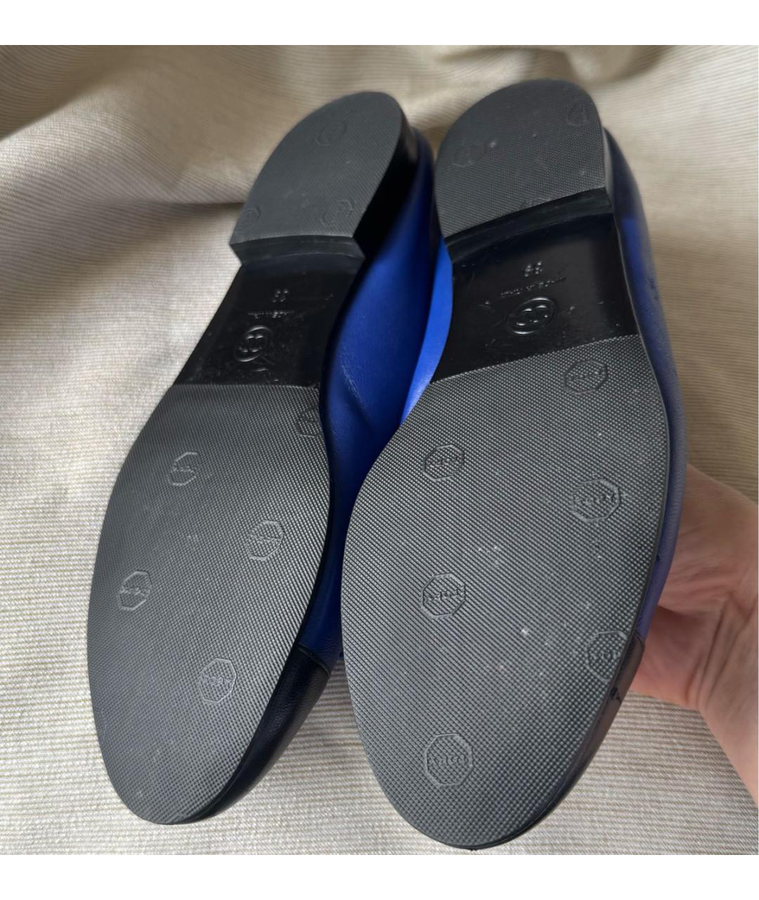 CHANEL Синие кожаные балетки, фото 5