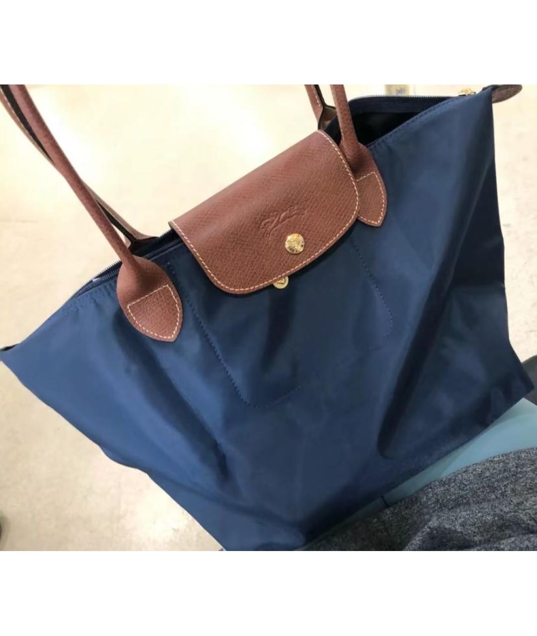 LONGCHAMP Темно-синяя сумка тоут, фото 5
