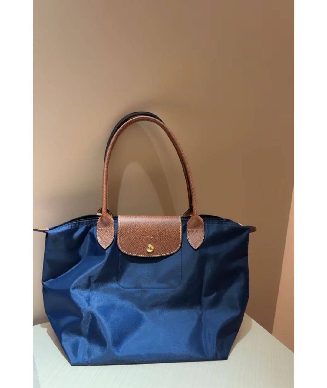 LONGCHAMP Темно-синяя сумка тоут, фото 4