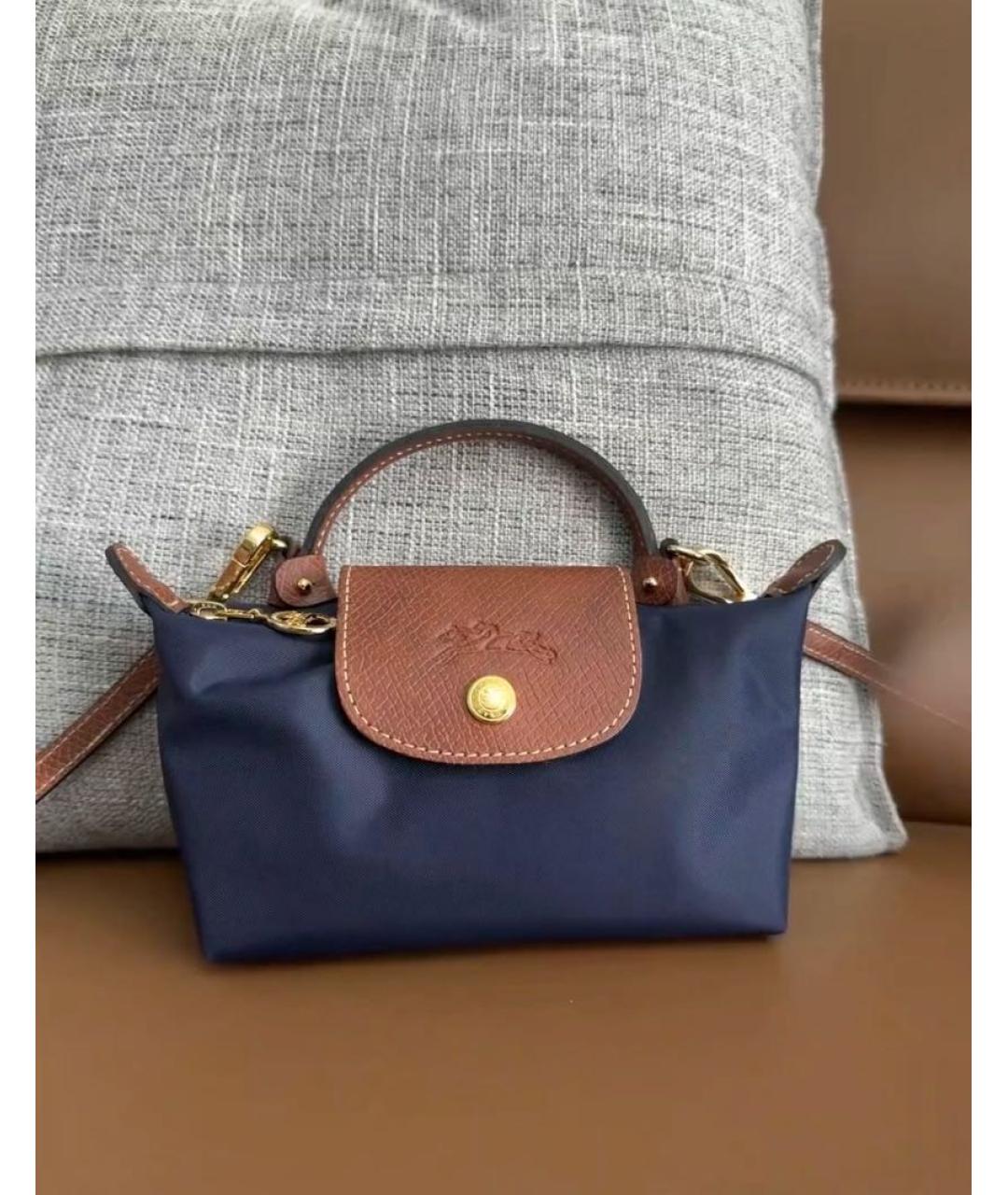 LONGCHAMP Темно-синяя сумка с короткими ручками, фото 6