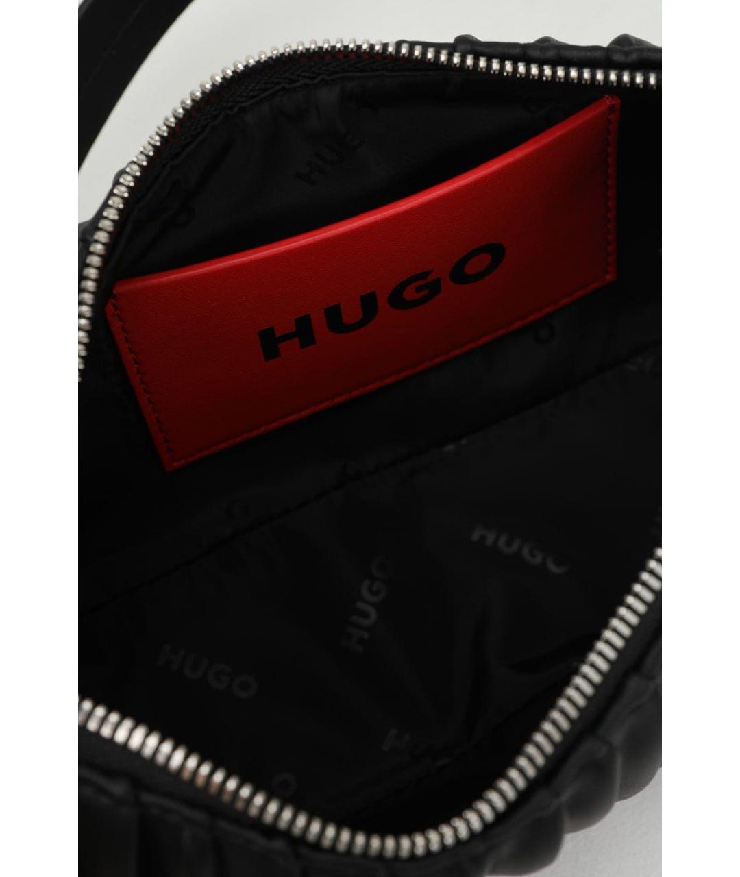 HUGO BOSS Черная сумка с короткими ручками из искусственной кожи, фото 4