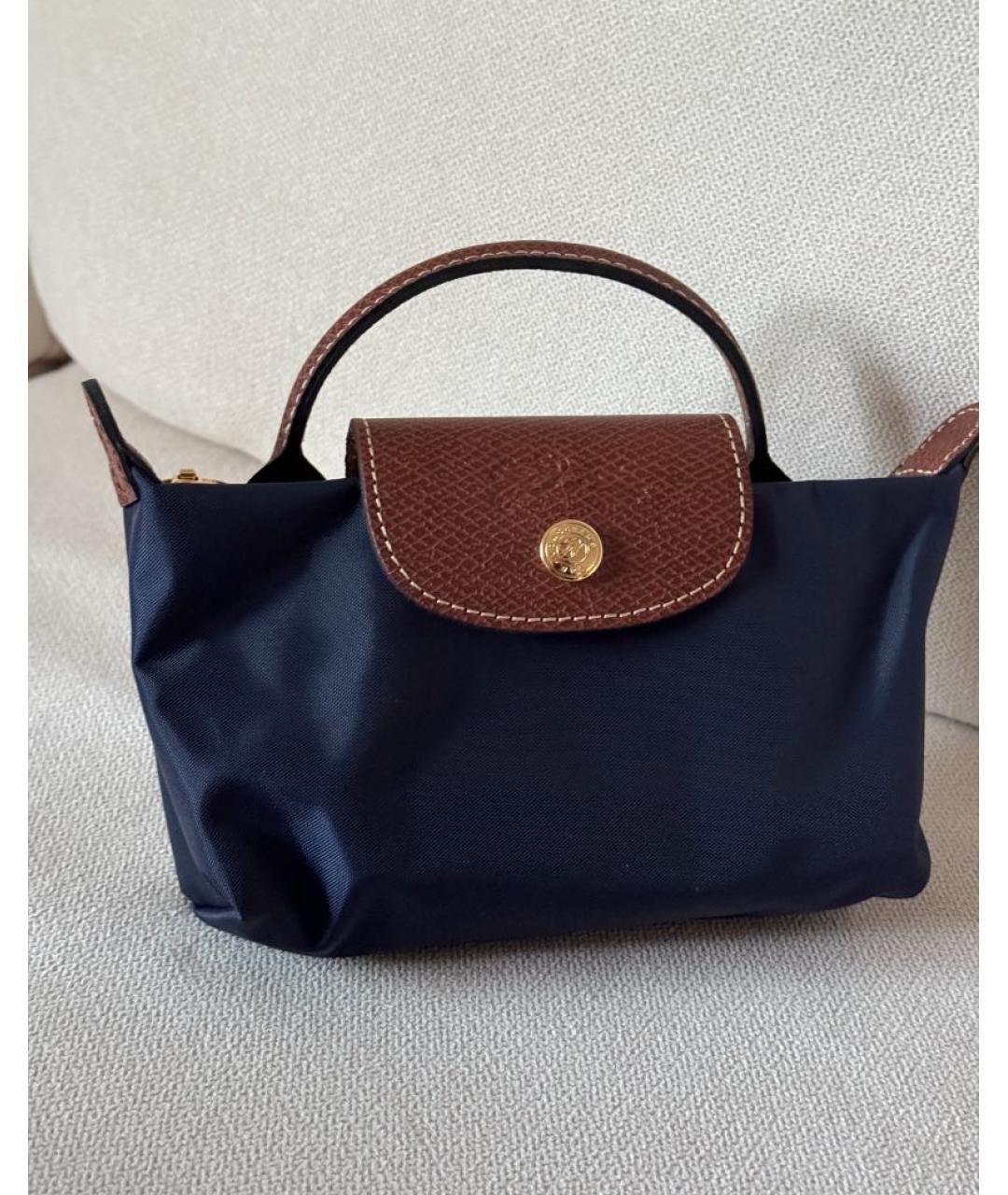 LONGCHAMP Темно-синяя сумка с короткими ручками, фото 6